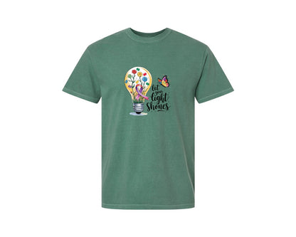 brand:Comfort Colors|color:Light Green|Autism Awareness Let Your Light Shine Graphic T-Shirt