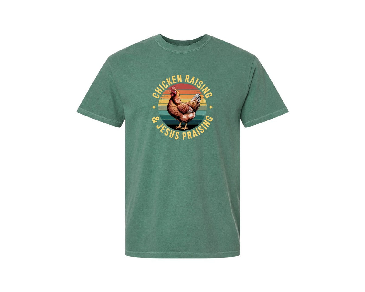 brand:Comfort Colors|color:Light Green|Christian Chicken Raising Jesus Praising 2 Graphic T-Shirt