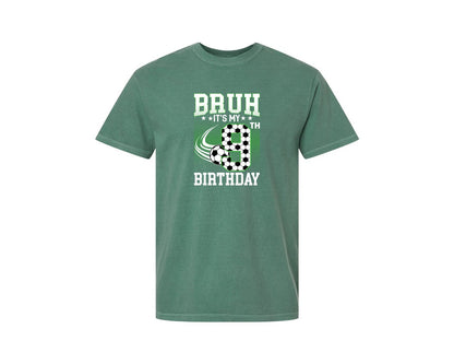 brand:Comfort Colors|color:Light Green|Bruh Its My 9Th Birthday Soccer T Shirt Graphic T-Shirt