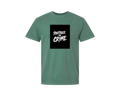 brand:Comfort Colors|color:Light Green|Partner In Crime T Shirt Design Graphic T-Shirt