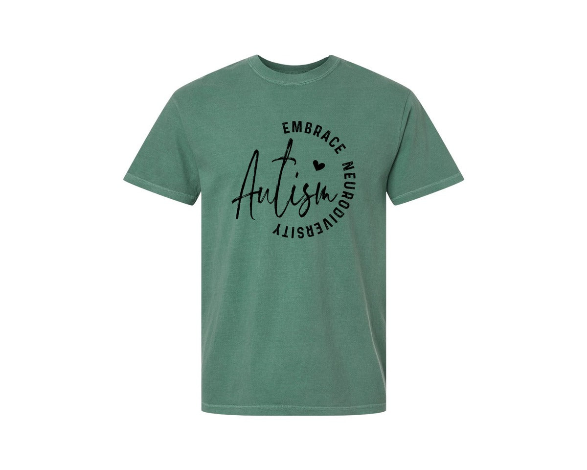 brand:Comfort Colors|color:Light Green|Embrace Neurodiversity Autism Graphic T-Shirt