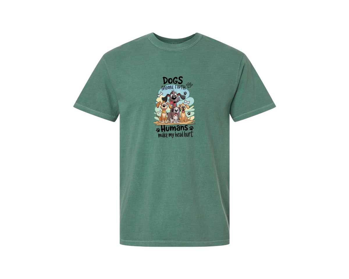 brand:Comfort Colors|color:Light Green|Funny Dog Lover Humans Stress Me 2 Graphic T-Shirt