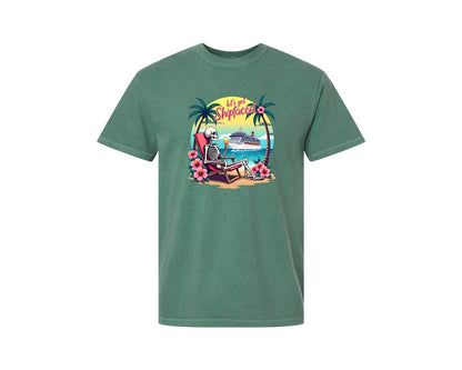 brand:Comfort Colors|color:Light Green|Cruise Lets Get Shipfaced Graphic T-Shirt