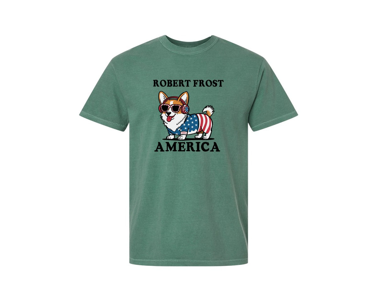 brand:Comfort Colors|color:Light Green|Corgi Dog 4Th Of July Graphic T-Shirt
