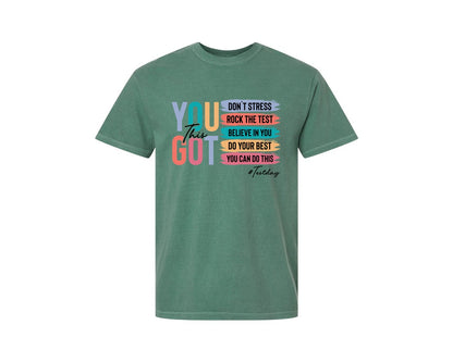 brand:Comfort Colors|color:Light Green|Test Day Dalmatian Dots Testing Graphic T-Shirt