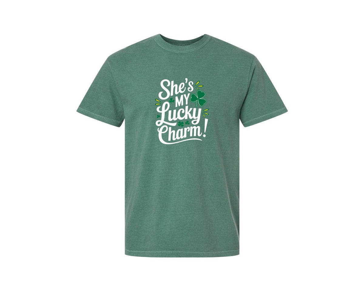 brand:Comfort Colors|color:Light Green|Shes My Lucky Charm St Patricks Day 2 Graphic T-Shirt