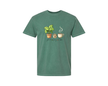 brand:Comfort Colors|color:Light Green|Plant Dog Coffee Gardening T Shirt Graphic T-Shirt