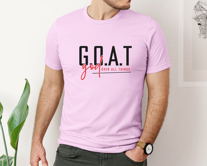 brand:Bella Canvas|color:Lilac|God Over All Things Shirt Design Graphic T-Shirt