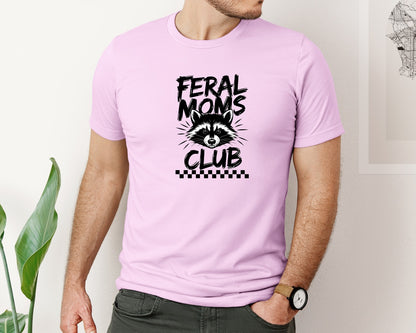 brand:Bella Canvas|color:Lilac|Feral Moms Club Mom Life Raccoon Graphic T-Shirt