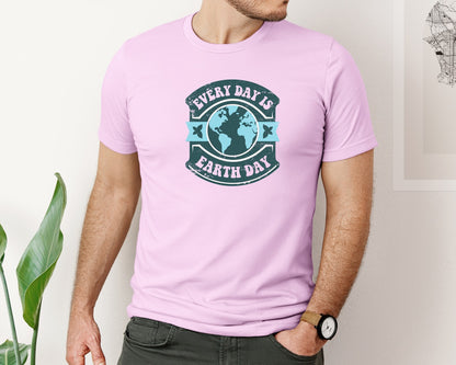 brand:Bella Canvas|color:Lilac|Everyday Is Earth Day Graphic T-Shirt