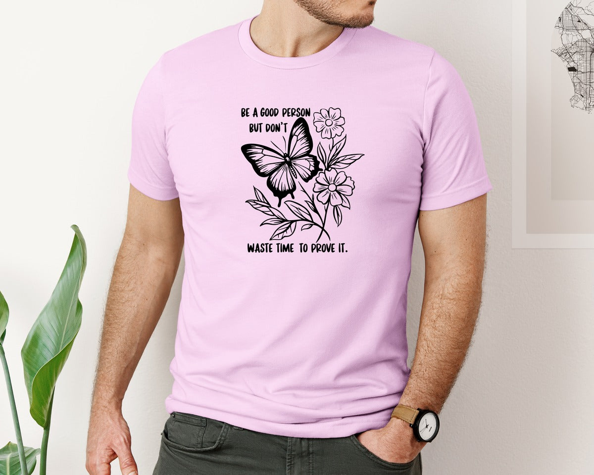 brand:Bella Canvas|color:Lilac|Be A Good Person Self Love Graphic T-Shirt