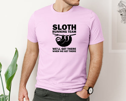 brand:Bella Canvas|color:Lilac|Sloth Running Team T Shirt 2 Graphic T-Shirt