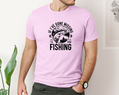 brand:Bella Canvas|color:Lilac|If Ive Gone Missing Ive Gone Fishing T Graphic T-Shirt