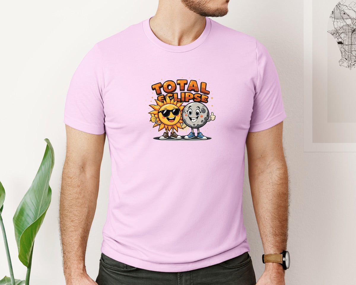 brand:Bella Canvas|color:Lilac|Eclipse Cartoon T Shirt Design Graphic T-Shirt