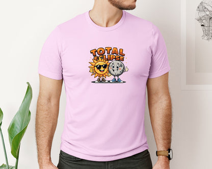 brand:Bella Canvas|color:Lilac|Eclipse Cartoon T Shirt Design Graphic T-Shirt