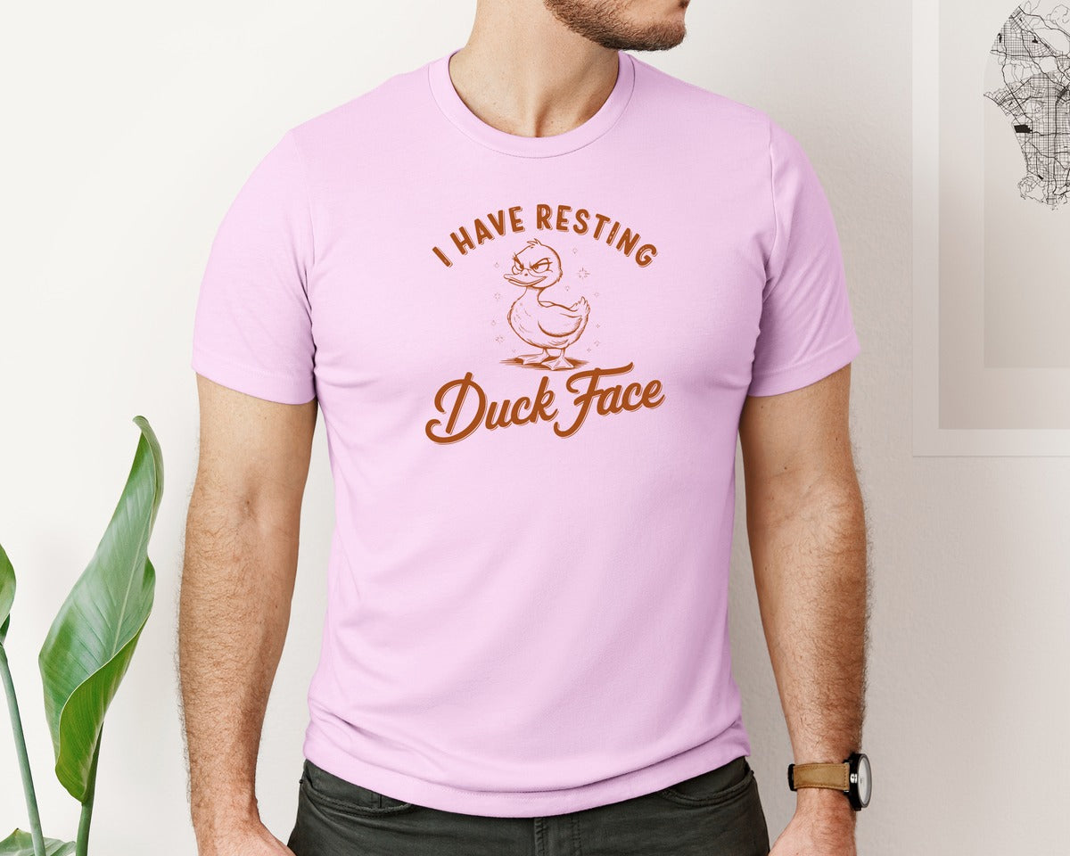 brand:Bella Canvas|color:Lilac|I Have Resting Duck Face Design Graphic T-Shirt