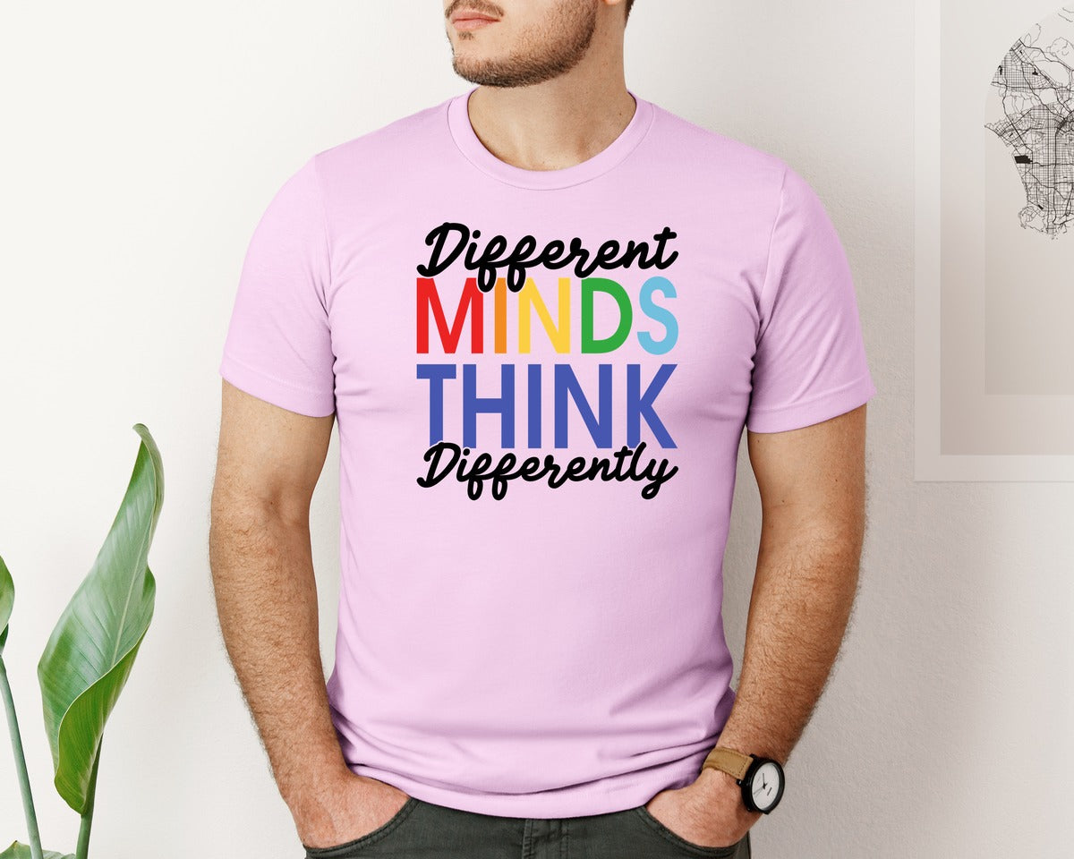 brand:Bella Canvas|color:Lilac|Different Minds Autism T Shirt Graphic T-Shirt