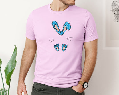 brand:Bella Canvas|color:Lilac|Boys Easter Monogram Bunny Graphic T-Shirt