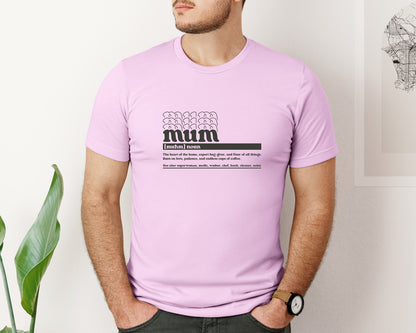 brand:Bella Canvas|color:Lilac|Mother Mum Funny Definition Graphic T-Shirt
