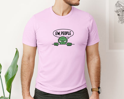 brand:Bella Canvas|color:Lilac|Ew People Alien Ufo T Shirt Design Graphic T-Shirt