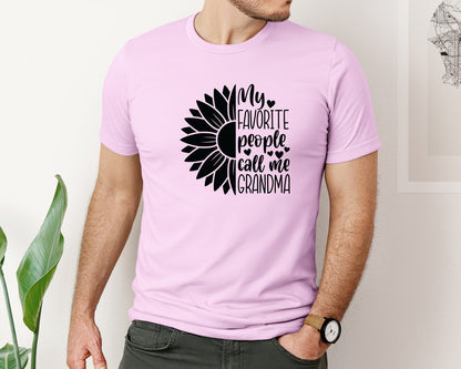 brand:Bella Canvas|color:Lilac|Grandma Sunflower Grandma Graphic T-Shirt