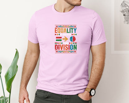 brand:Bella Canvas|color:Lilac|Equality Is Greater Than Division 6 Graphic T-Shirt
