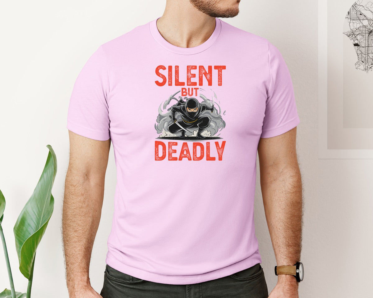 brand:Bella Canvas|color:Lilac|Silent But Deadly T Shirt Graphic T-Shirt