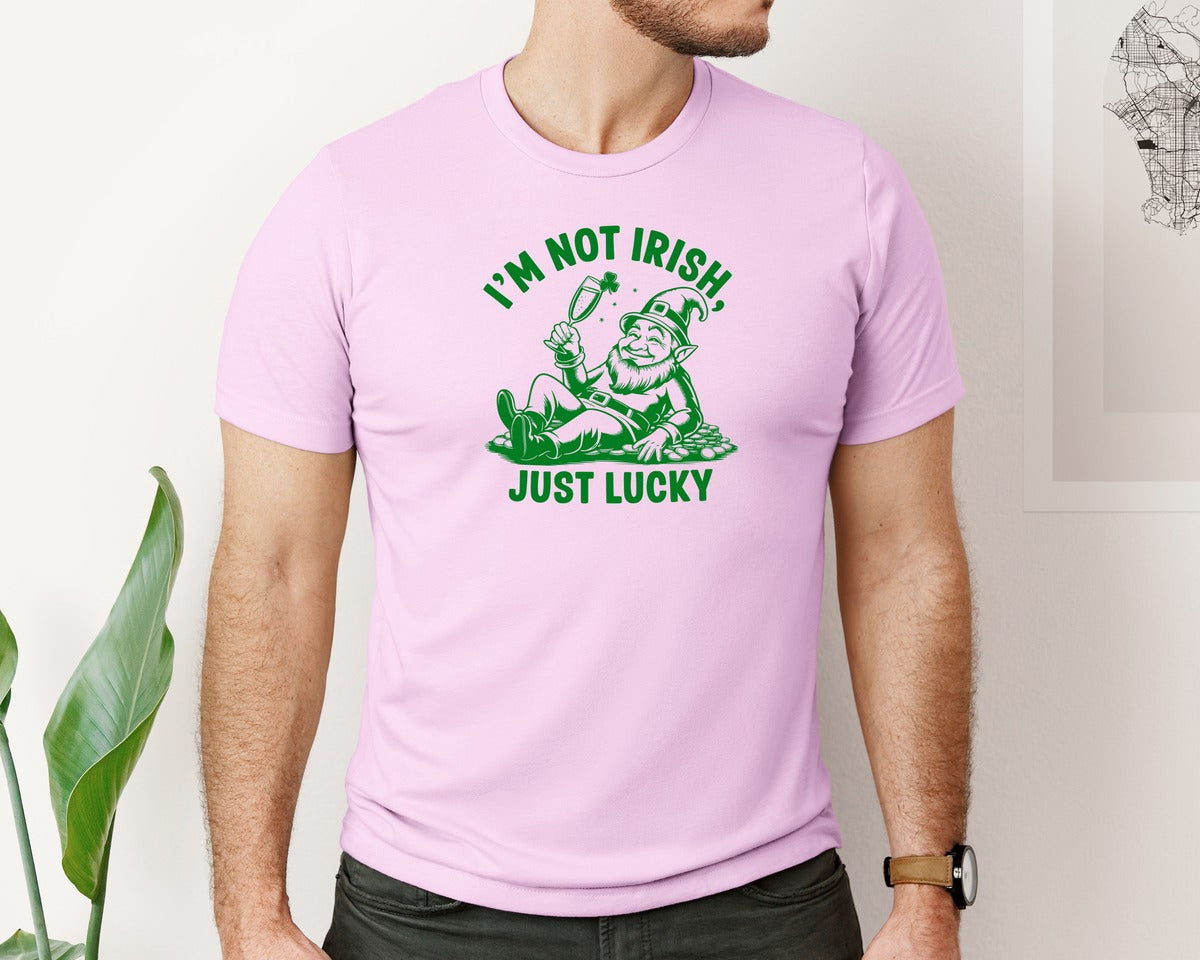 brand:Bella Canvas|color:Lilac|Im Not Irish Just Lucky Design Graphic T-Shirt