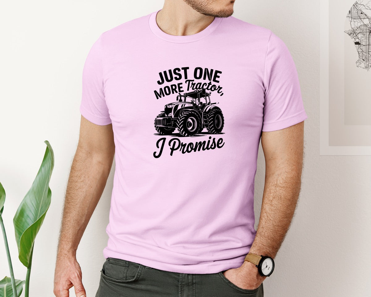 brand:Bella Canvas|color:Lilac|Just One More Tractor I Promise T Sh Graphic T-Shirt