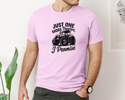 brand:Bella Canvas|color:Lilac|Just One More Tractor I Promise T Sh Graphic T-Shirt