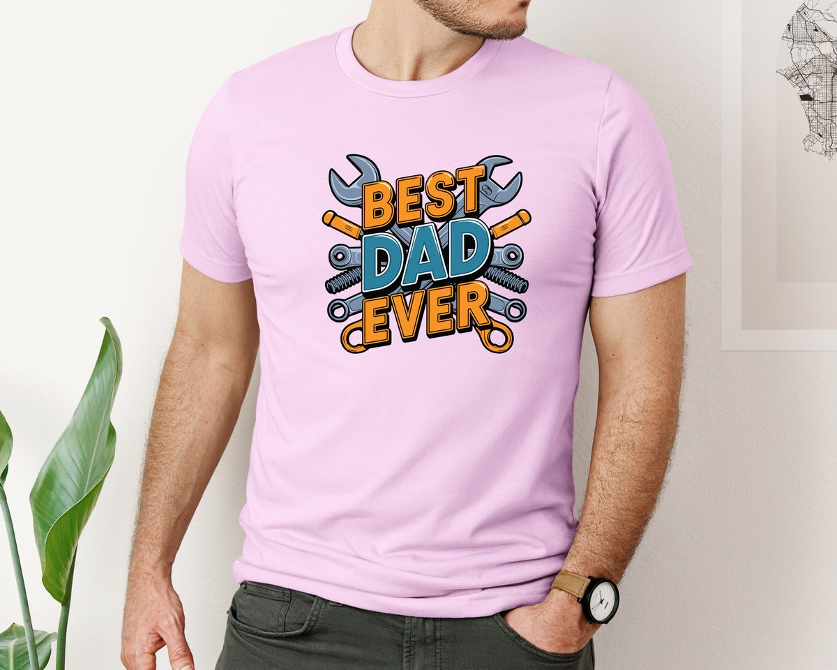 brand:Bella Canvas|color:Lilac|Mechanic Dad 3 Graphic T-Shirt
