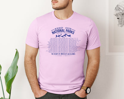 brand:Bella Canvas|color:Lilac|Keep Our National Parks Pristine And Graphic T-Shirt