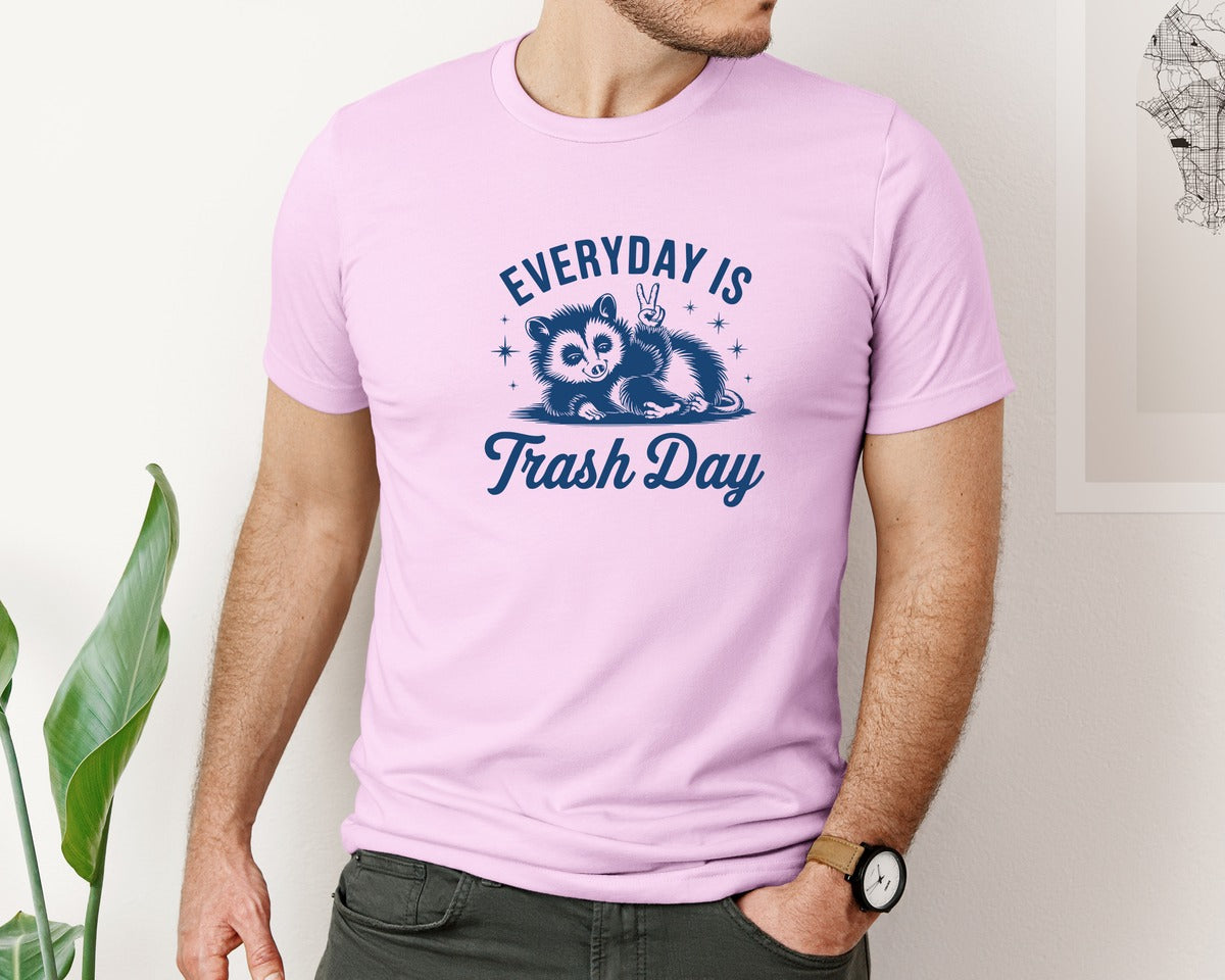 brand:Bella Canvas|color:Lilac|Everyday Is Trash Day Design Graphic T-Shirt