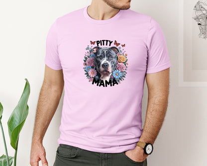 brand:Bella Canvas|color:Lilac|Pitty Mama Cute Pitbull Dog 2 Graphic T-Shirt