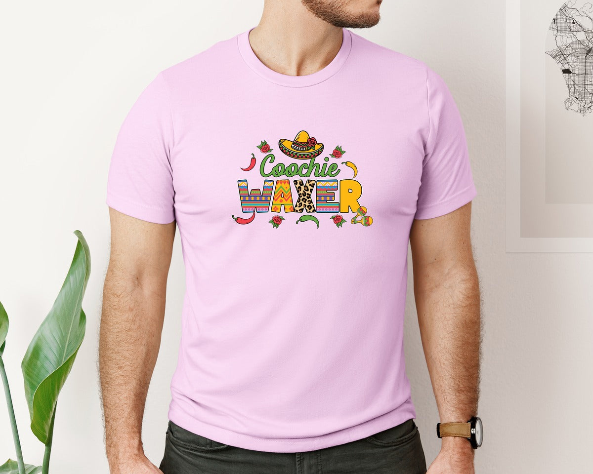 brand:Bella Canvas|color:Lilac|Cinco De Mayo Coochie Waxer Mexico Graphic T-Shirt