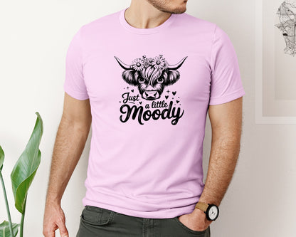 brand:Bella Canvas|color:Lilac|Just A Little Moody T Shirt Design Graphic T-Shirt