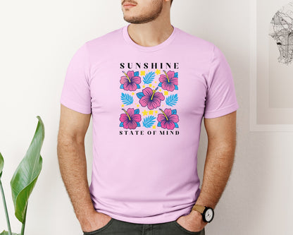 brand:Bella Canvas|color:Lilac|Sunshine State Of Mind Summer Graphic T-Shirt