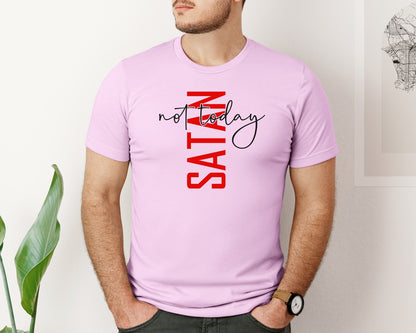 brand:Bella Canvas|color:Lilac|Not Today Satan Shirt Design Graphic T-Shirt