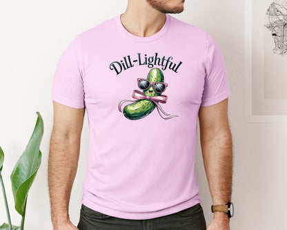 brand:Bella Canvas|color:Lilac|Dill Lightful Funny Pickle 2 Graphic T-Shirt