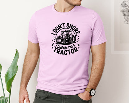 brand:Bella Canvas|color:Lilac|I Dont Snore I Dream I M A Tractor Graphic T-Shirt