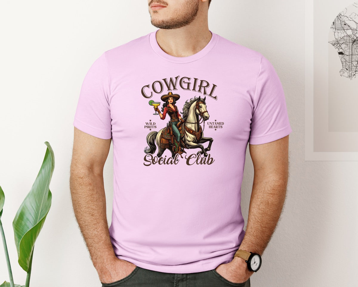 brand:Bella Canvas|color:Lilac|Cowgirl Social Club Cowgirl Graphic T-Shirt