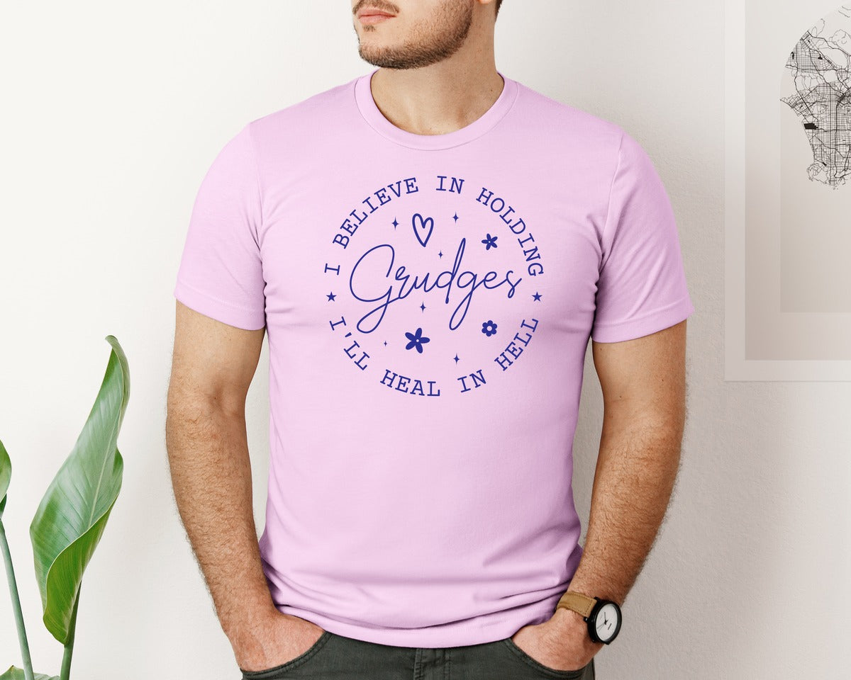 brand:Bella Canvas|color:Lilac|I Believe In Holding Grudges Ill Heal Graphic T-Shirt
