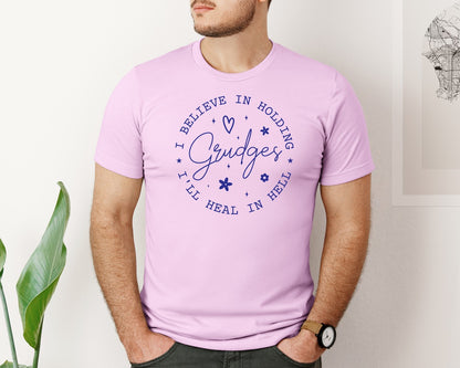 brand:Bella Canvas|color:Lilac|I Believe In Holding Grudges Ill Heal Graphic T-Shirt