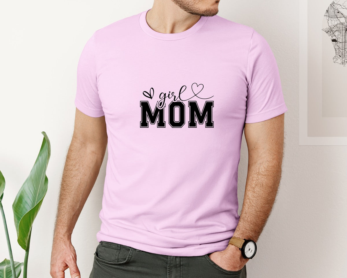 brand:Bella Canvas|color:Lilac|Girl Mom Mothers Day Mama Graphic T-Shirt