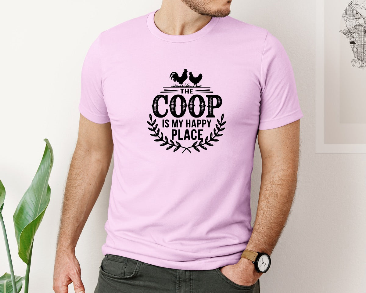 brand:Bella Canvas|color:Lilac|The Coop Is My Happy Place T Shirt Desig Graphic T-Shirt