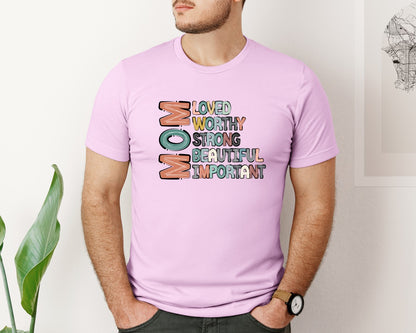 brand:Bella Canvas|color:Lilac|Mom Mothers Day Design Graphic T-Shirt