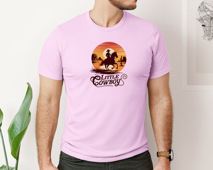 brand:Bella Canvas|color:Lilac|Little Cowboy Western Horse Riding 3 Graphic T-Shirt