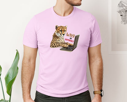 brand:Bella Canvas|color:Lilac|Tiger Typing On A Laptop T Shirt Print Graphic T-Shirt