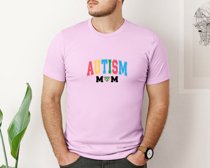 brand:Bella Canvas|color:Lilac|Autism Mom Autism Day Graphic T-Shirt