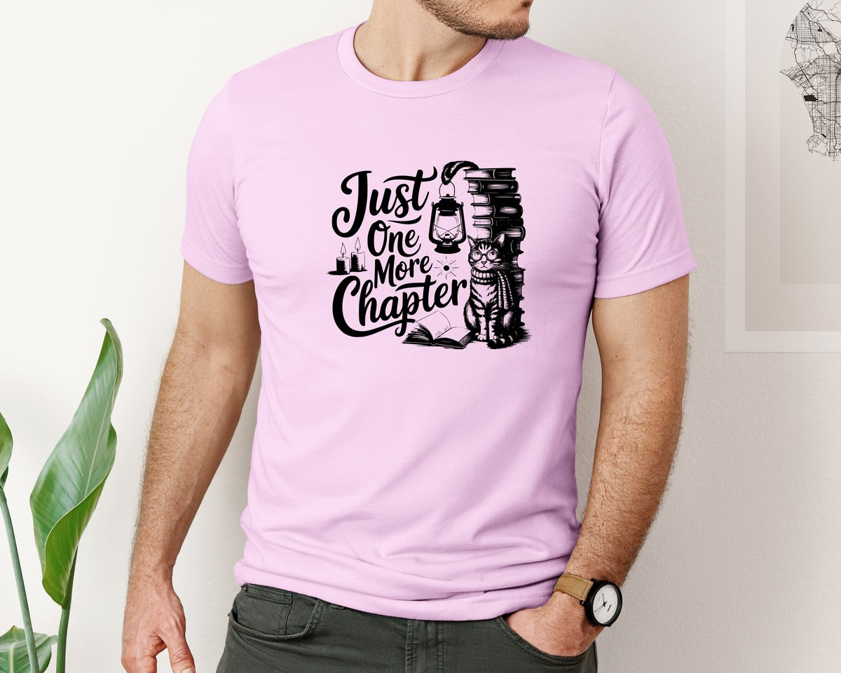 brand:Bella Canvas|color:Lilac|Just One More Chapter T Shirt Design Graphic T-Shirt